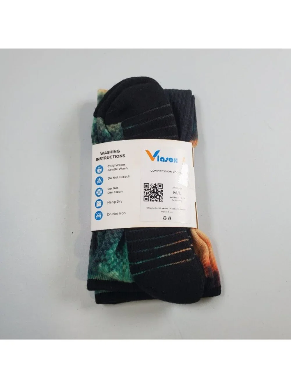 Viasox Easy Stretch Compression Socks Women Size M - L NWT Nebula Day Bamboo